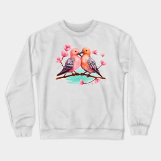 Valentine Kissing Northern Shoveler Bird Couple Crewneck Sweatshirt